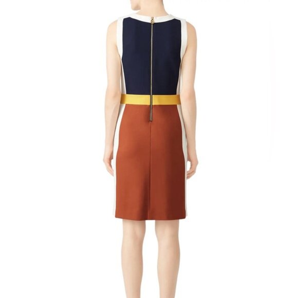 Tory Burch Mya Sleeveless Retro Inspired Color Block Dress Size Small - Picture 6 of 10